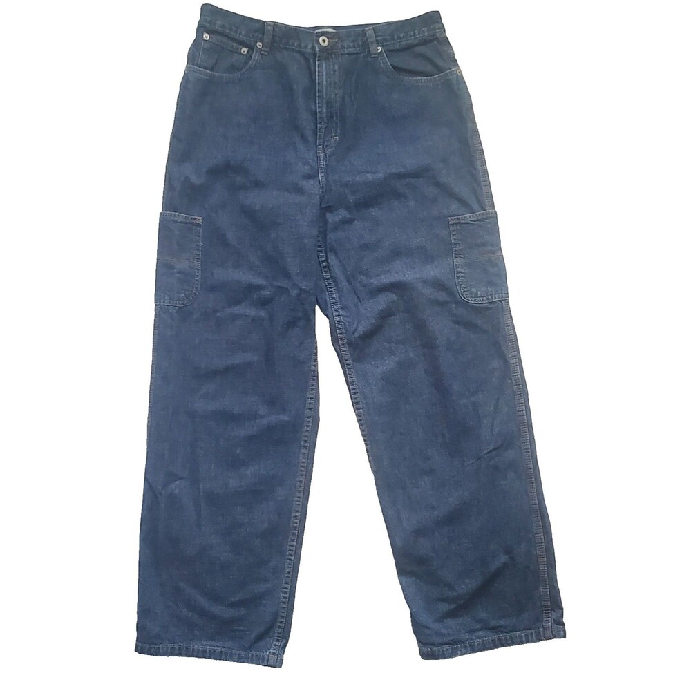 VTG Tommy Hilfiger Women's Jeans Size 16 Blue Medium Wash Wide Leg Baggy Y2K
